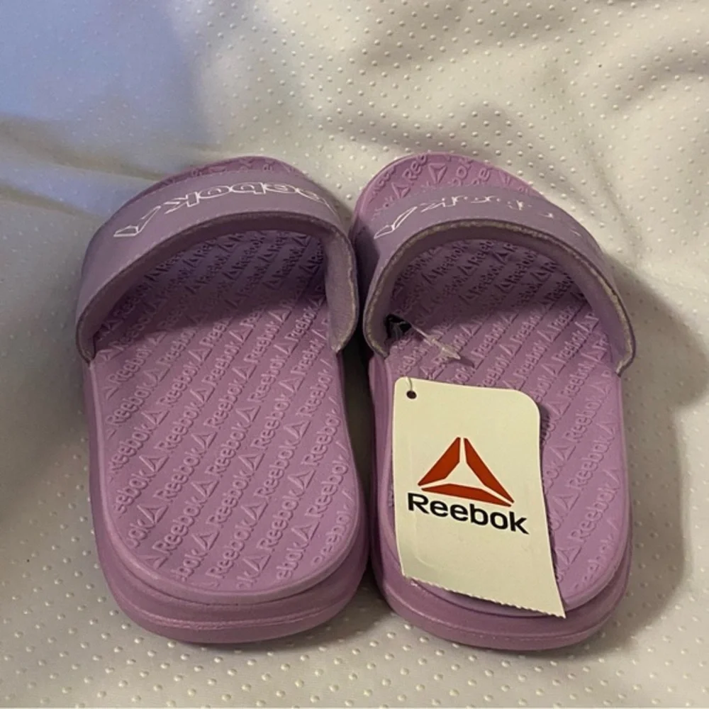 Reebok‎ Shoes Girls Size 13 Orchid-White Sandales Slide Slip On NEW
